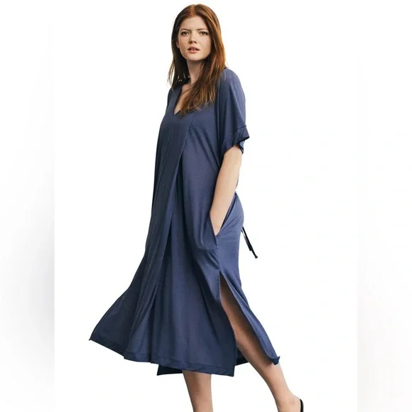 Boob Design Dresses | Boob Design Scirocco Dress Vintage Indigo Blue Maternity Nursing S M Caftan | Color: Blue | Size: mm | Jesica_K's Closet